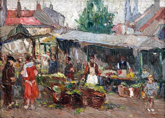 M. de Pakowski Ostend market, 9 x 12.5in.